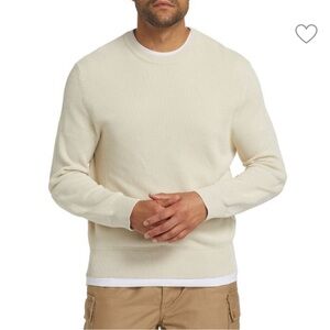 Rag and Bone Men’s Cream Crewneck Sweater with Arm Patches size X Large